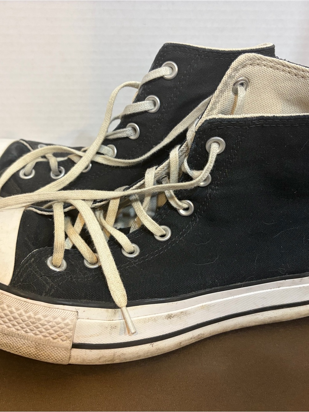 Converse White Canvas Sneaker Interior Label Detail